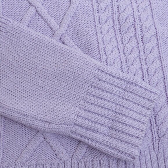 Kit and Ace Merino Cableknit Turtleneck Sweater Liliac Purple - Picture 8 of 13